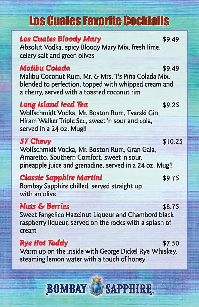 Los Cuates - Albuquerque, NM menu_pic