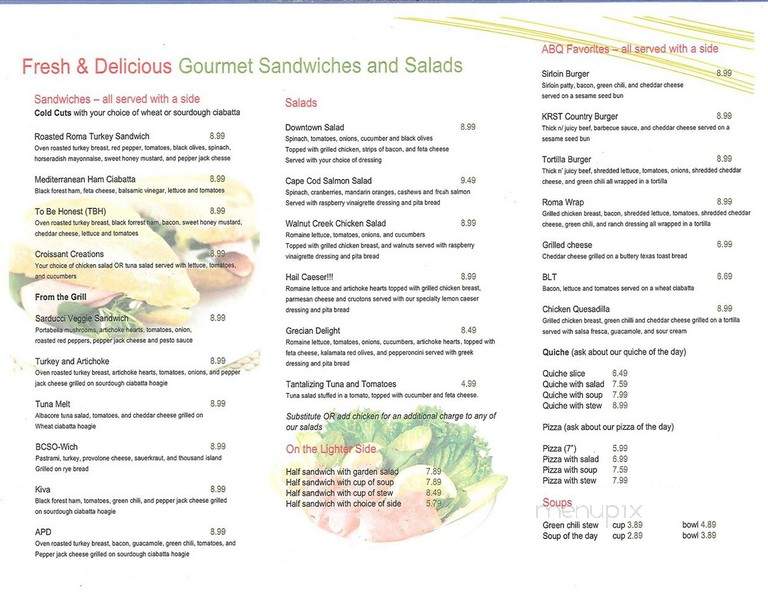 Fourth & Roma Cafe - Albuquerque, NM menu_pic
