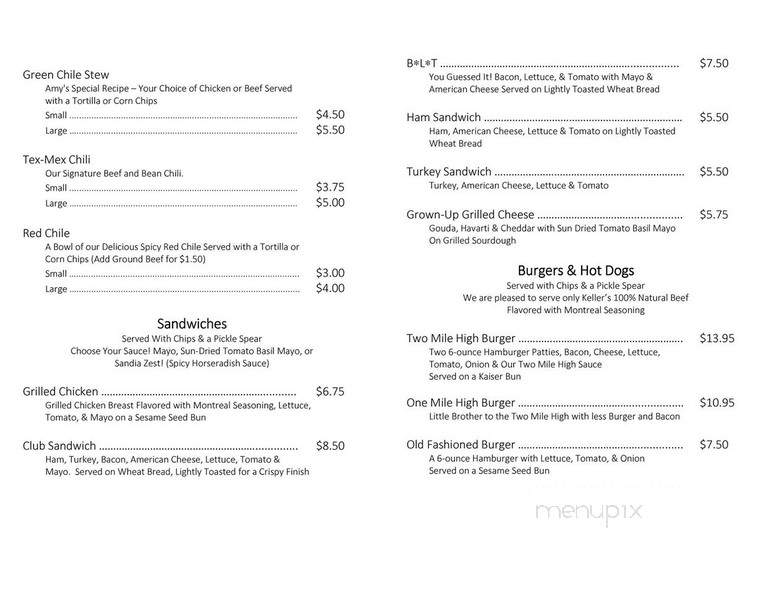 Sandia Crest House Gift Shop - Sandia Park, NM menu_pic