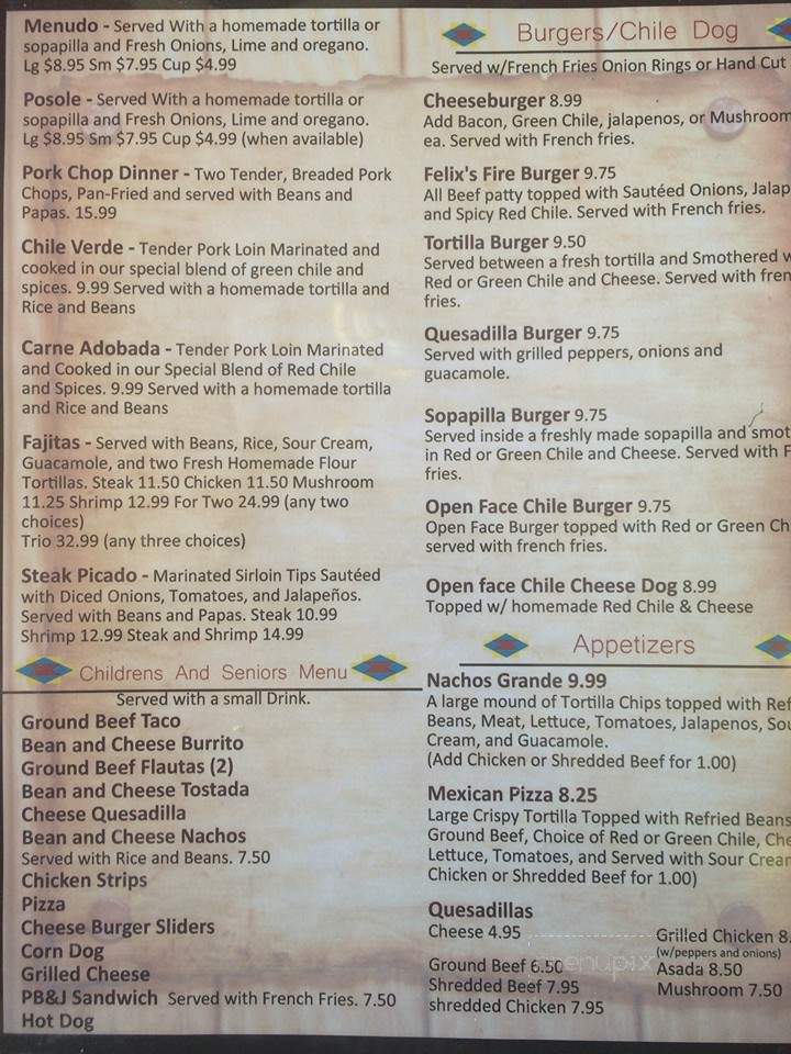Francisca's Restaurant - Farmington, NM menu_pic
