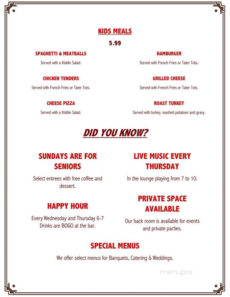 Alpine Restaurant - Constableville, NY menu_pic