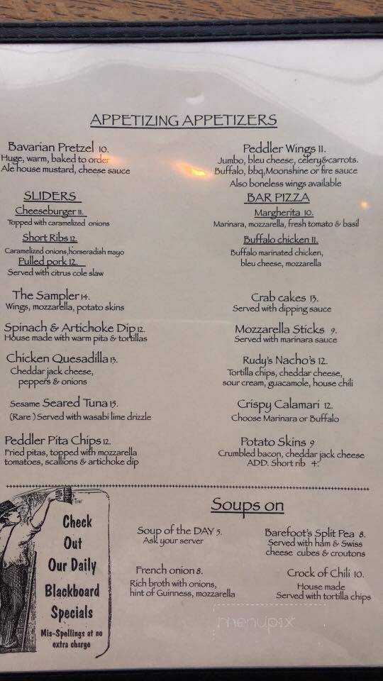 Barefoot Peddler - Greenvale, NY menu_pic