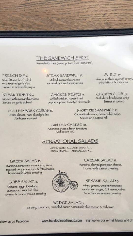 Barefoot Peddler - Greenvale, NY menu_pic