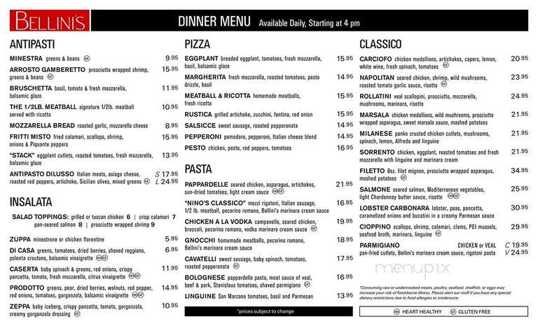 Bellini's Italian Eatery - Slingerlands, NY menu_pic