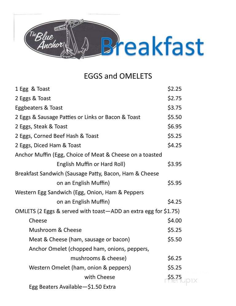 Blue Anchor Restaurant - Poland, NY menu_pic