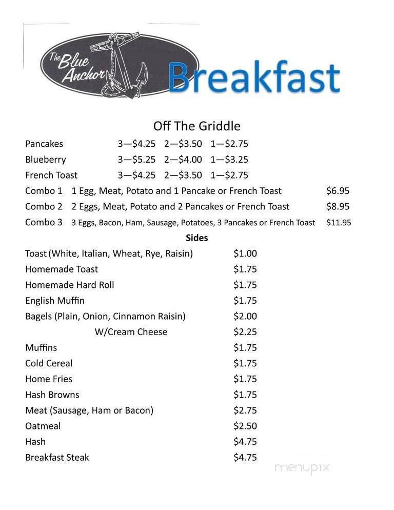 Blue Anchor Restaurant - Poland, NY menu_pic