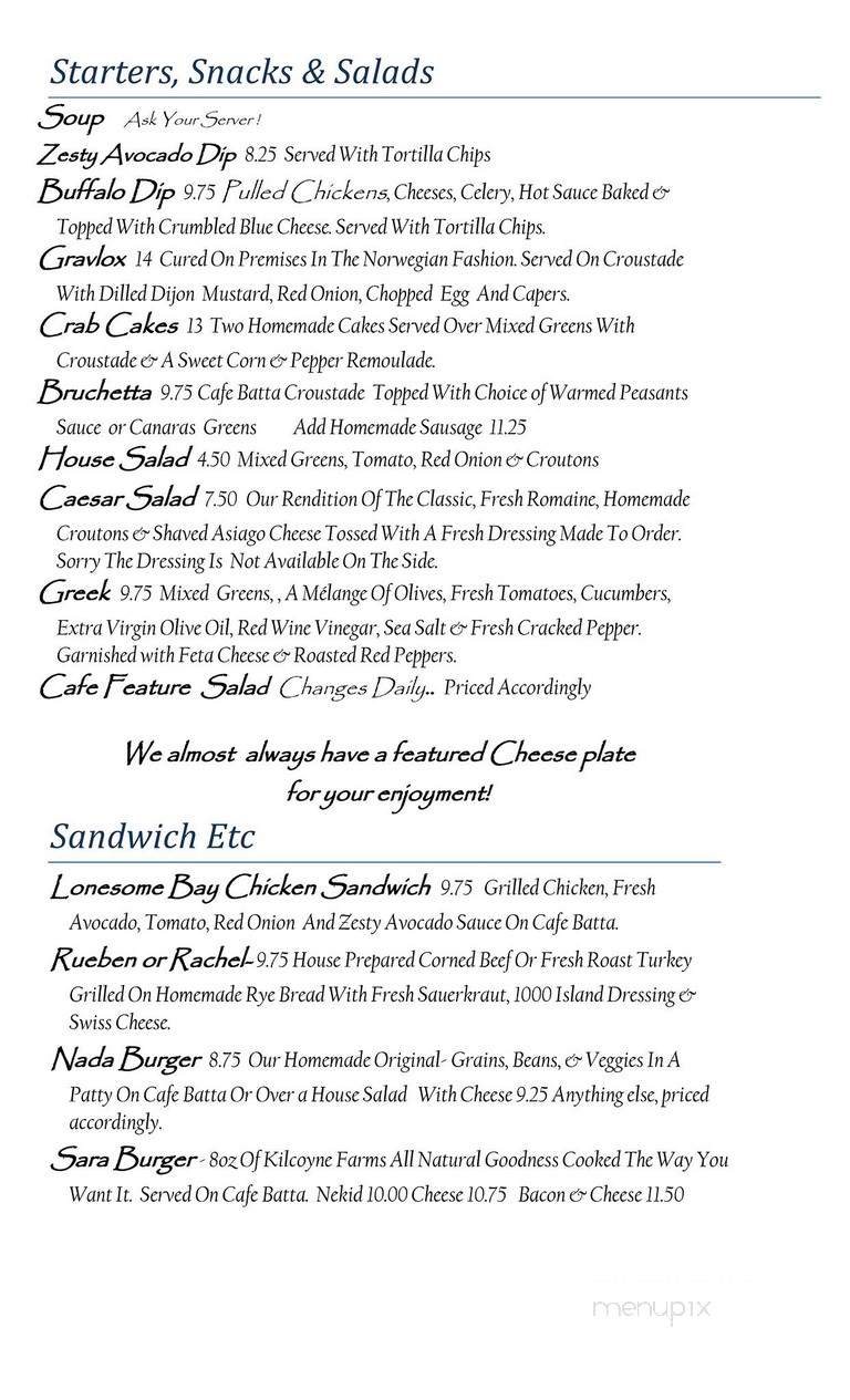 Blue Moon Cafe - Saranac Lake, NY menu_pic