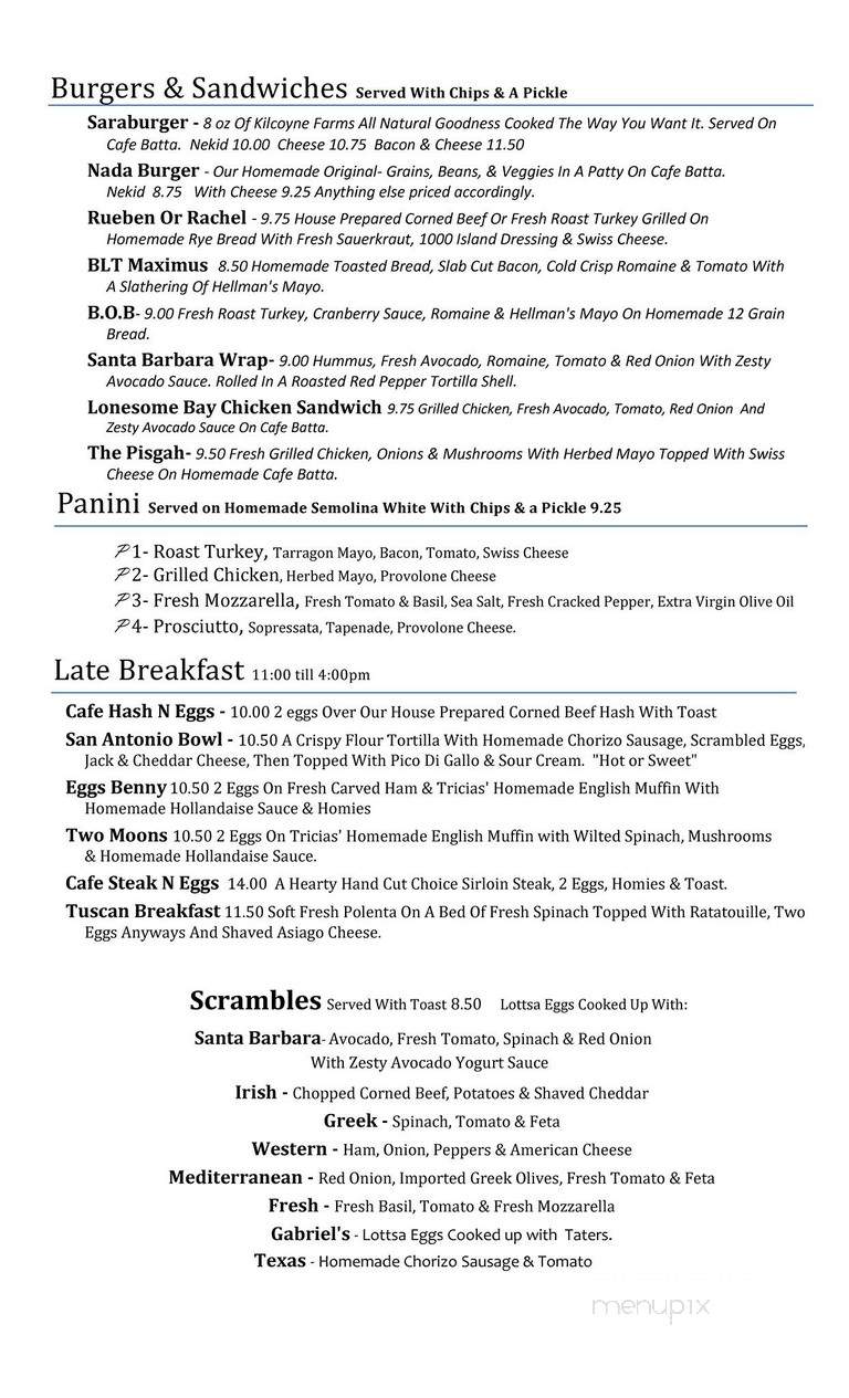 Blue Moon Cafe - Saranac Lake, NY menu_pic
