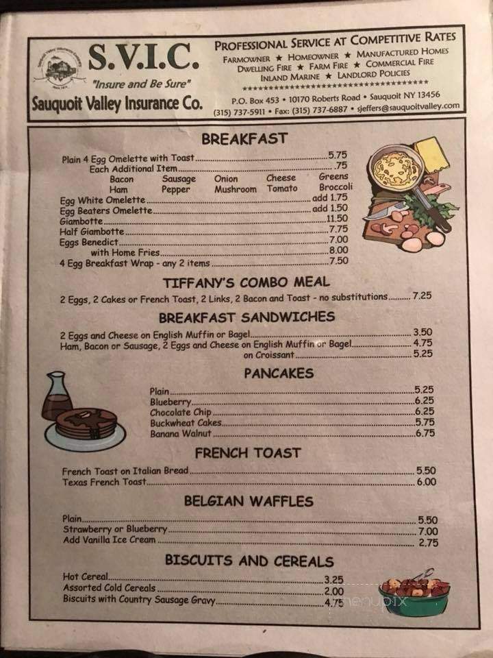 Breakfast At Tiffany's - Clinton, NY menu_pic