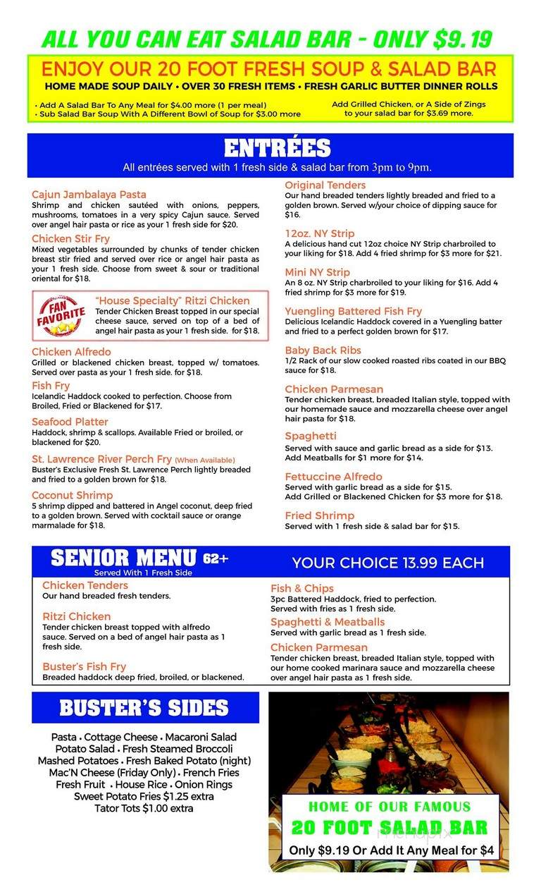 Buster's Sports Bar - Ogdensburg, NY menu_pic