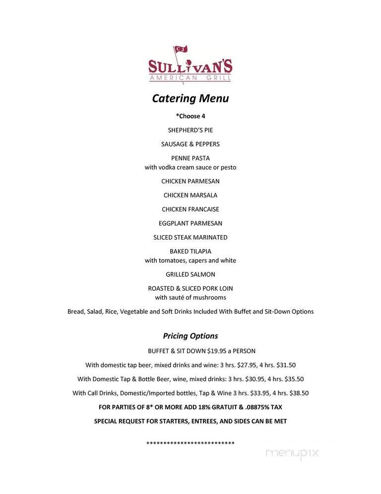 C J Sullivan's American Grill - Bayside, NY menu_pic