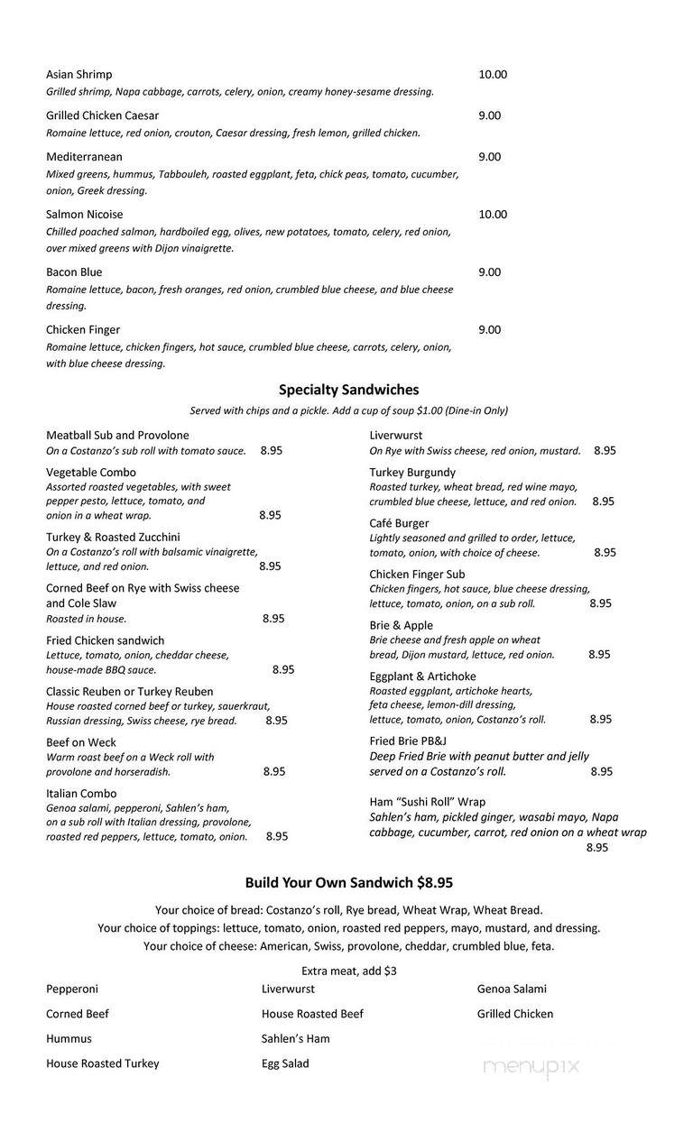 Cafe 59 - Buffalo, NY menu_pic