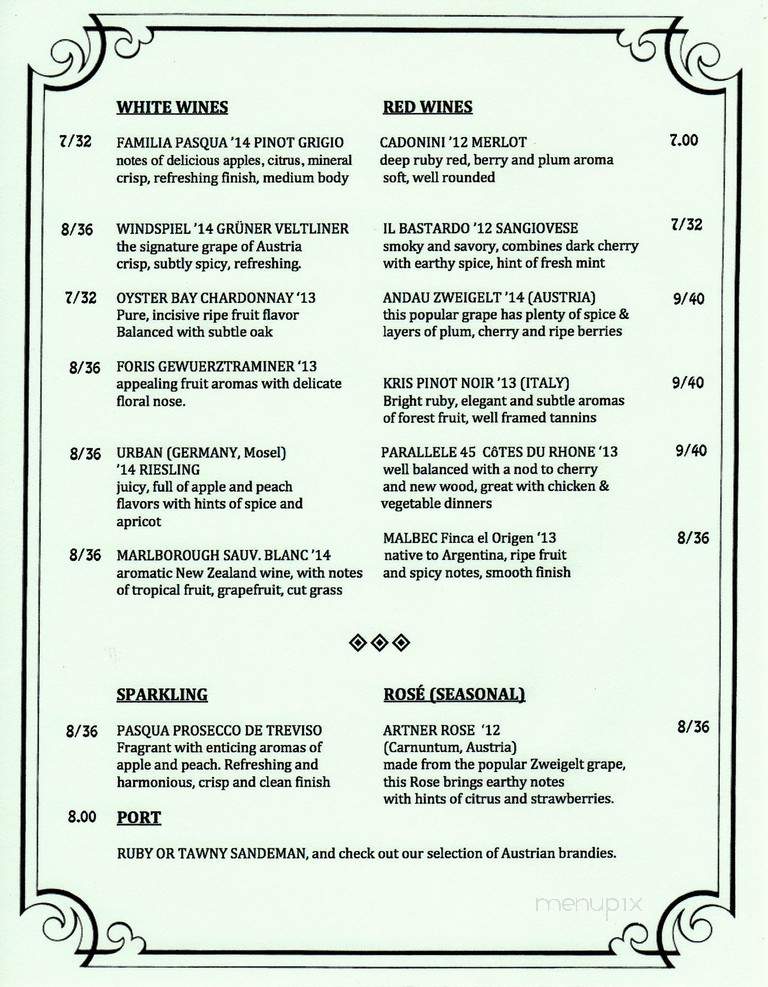 Cafe Steinhof - Brooklyn, NY menu_pic