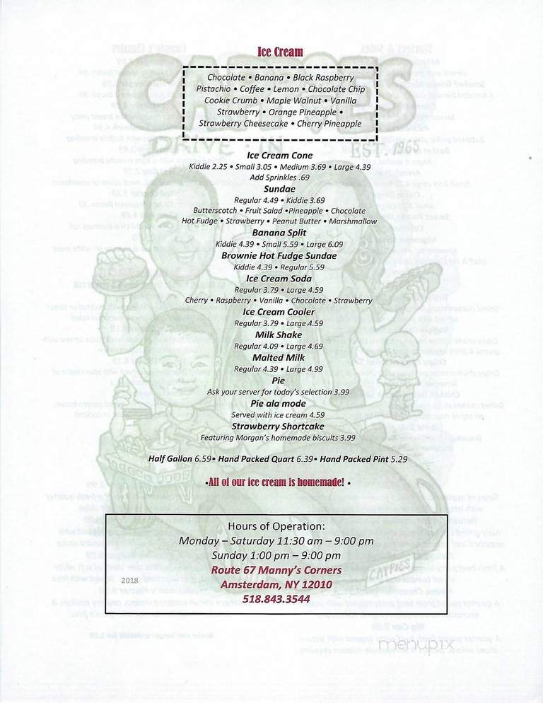 Cappie's Drive In - Amsterdam, NY menu_pic