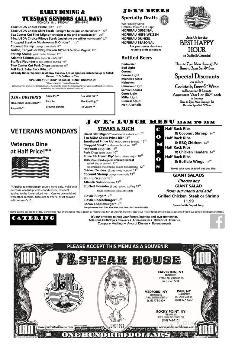 Caruso Restaurant - Rocky Point, NY menu_pic