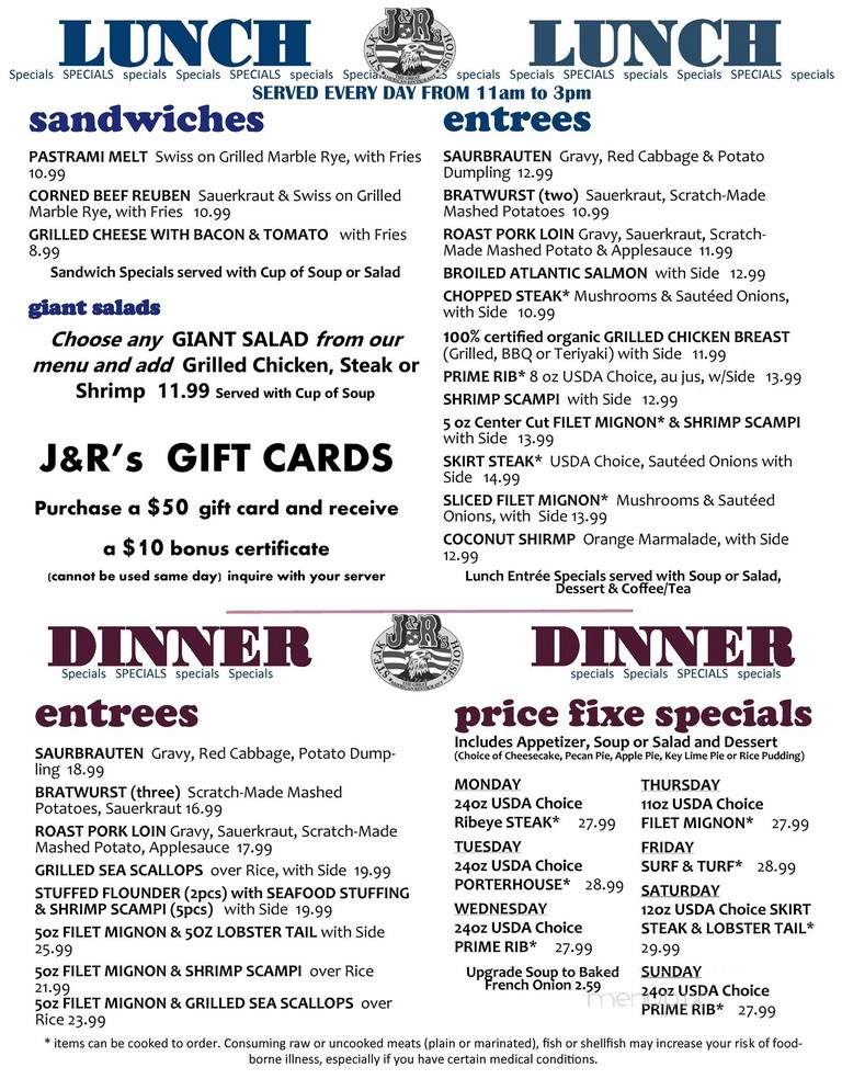 Caruso Restaurant - Rocky Point, NY menu_pic