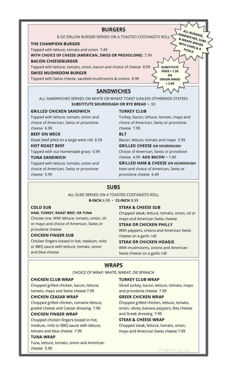 Champions Sports Bar - Uniondale, NY menu_pic