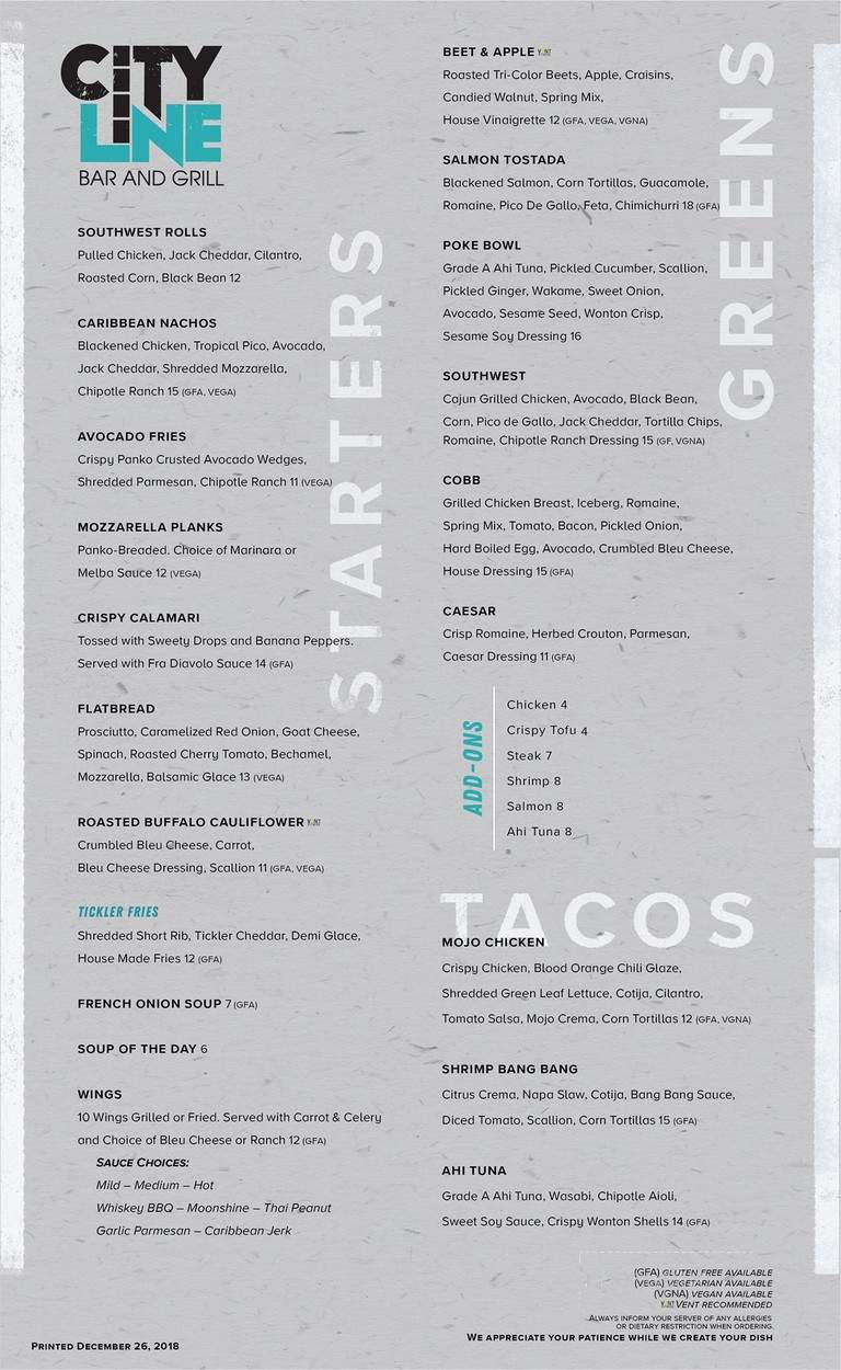 City Line Family Restaurant - New City, NY menu_pic