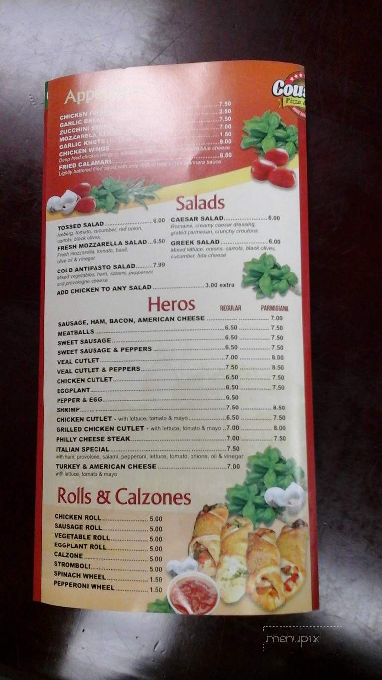 Cousins Pizza II - Syosset, NY menu_pic