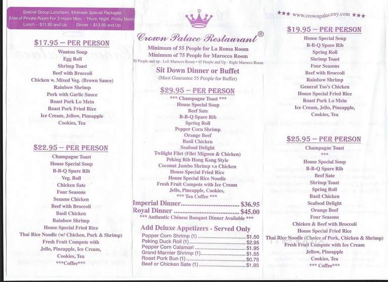 Crown Palace - Maspeth, NY menu_pic