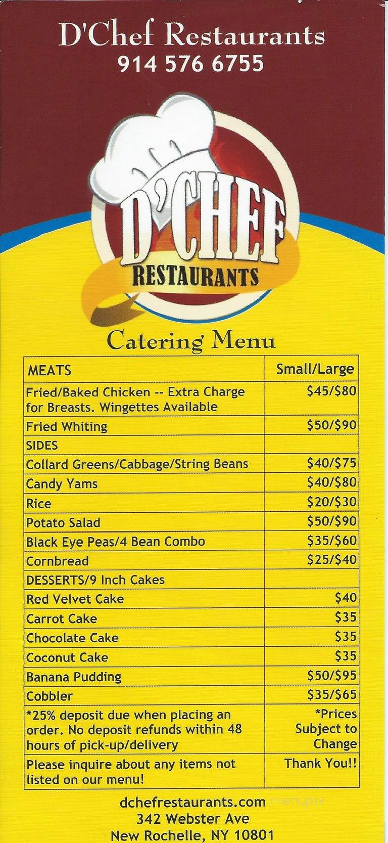 D'Chef - New Rochelle, NY menu_pic