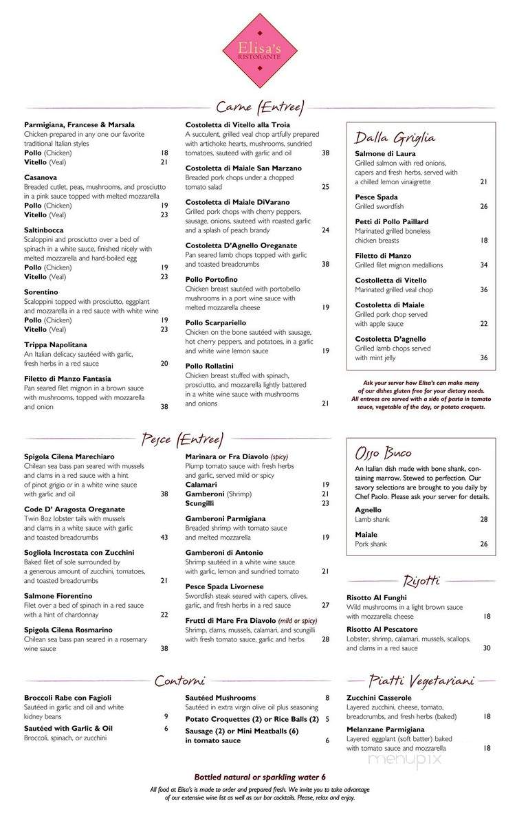 Elisa's Restaurant - North Bellmore, NY menu_pic