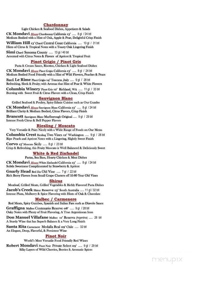 F H Riley Restaurant - Huntington, NY menu_pic