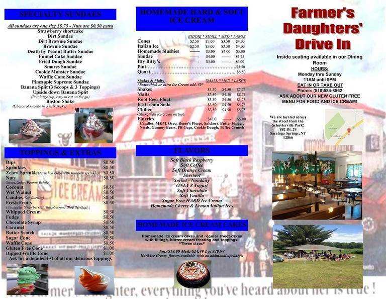 Farmers Daughters Drive-In - Saratoga Springs, NY menu_pic