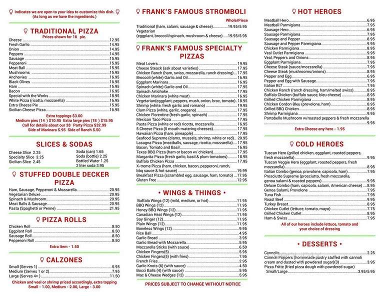 Frank's Pizza - Warwick, NY menu_pic