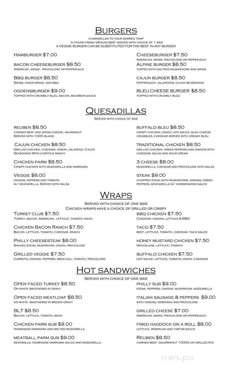 Freight House Restaurant - Ogdensburg, NY menu_pic