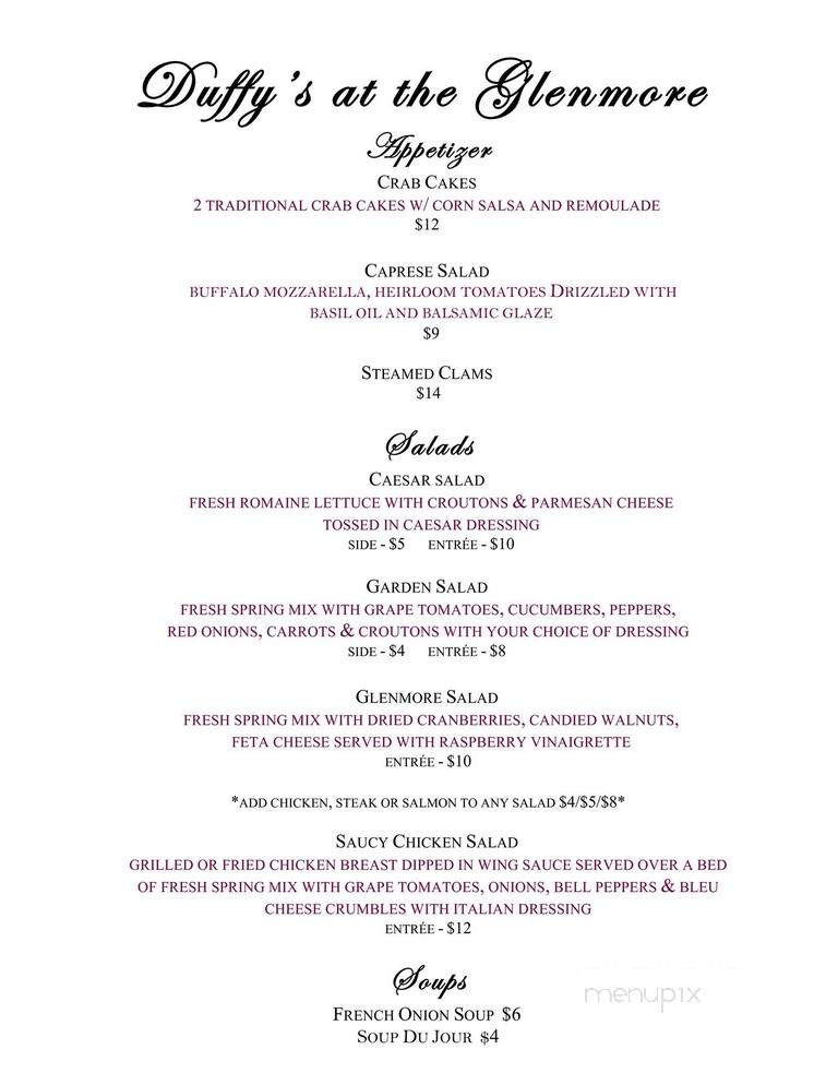 Glenmore Bar & Grill - Eagle Bay, NY menu_pic