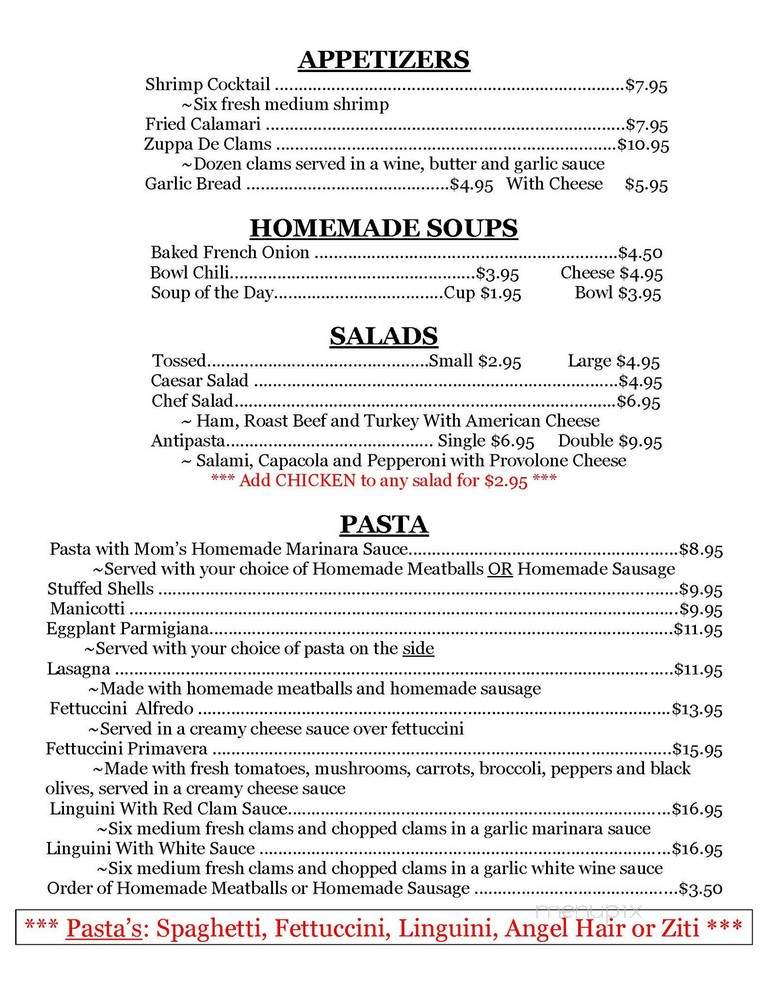 Guiseppe's Pizzeria - Horseheads, NY menu_pic