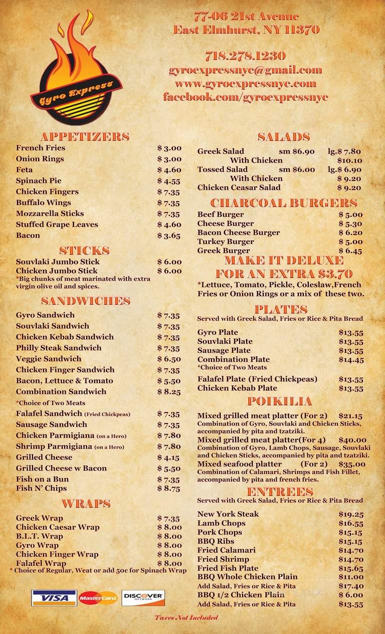 Gyro Express Souvlaki Restaurant - East Elmhurst, NY menu_pic