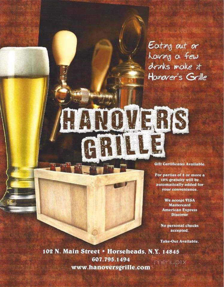 Hanover's Grille - Horseheads, NY menu_pic