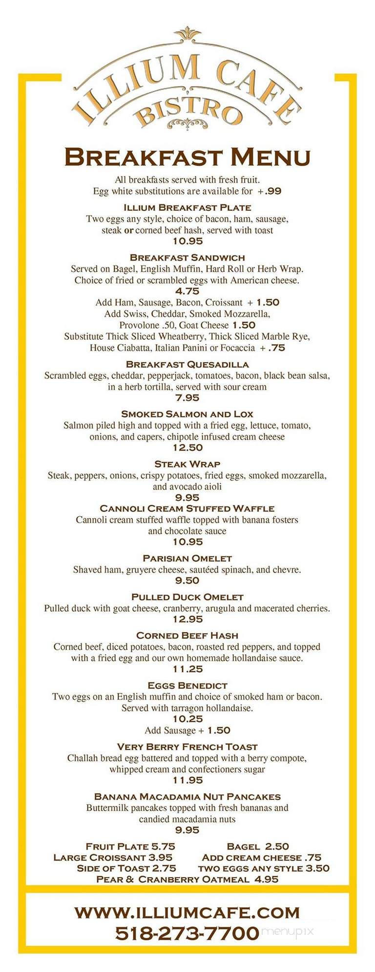 Illium Cafe - Troy, NY menu_pic