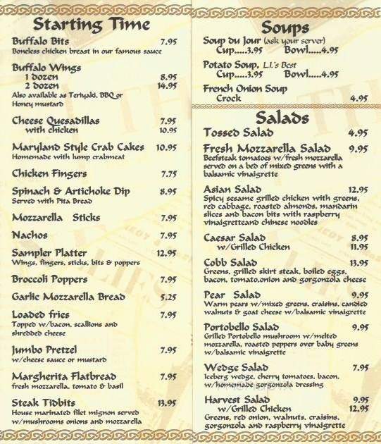 Irish Times Pub - Holbrook, NY menu_pic