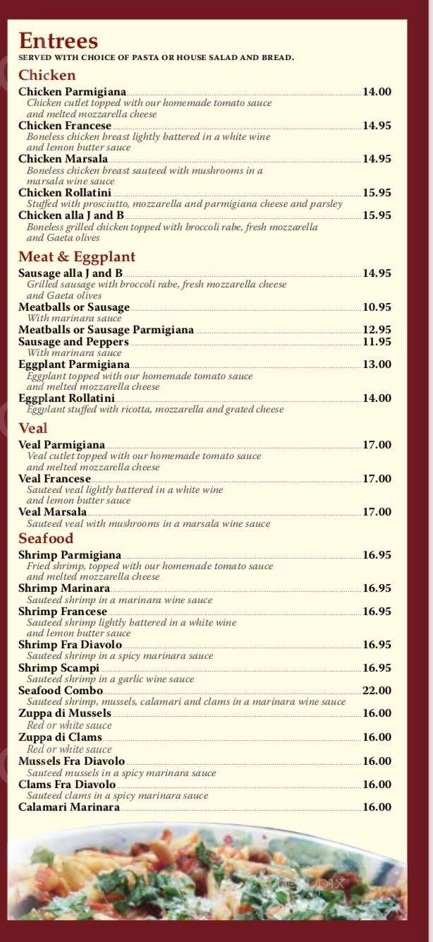 J & B Pizzeria Restaurant - Staten Island, NY menu_pic