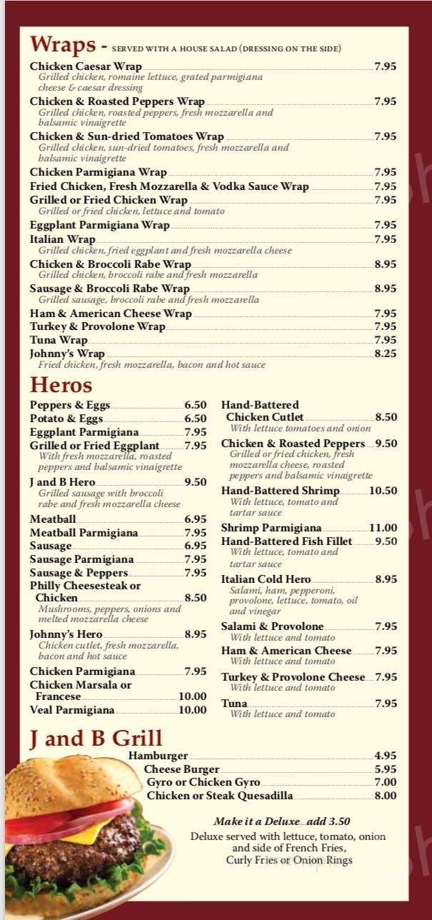 J & B Pizzeria Restaurant - Staten Island, NY menu_pic