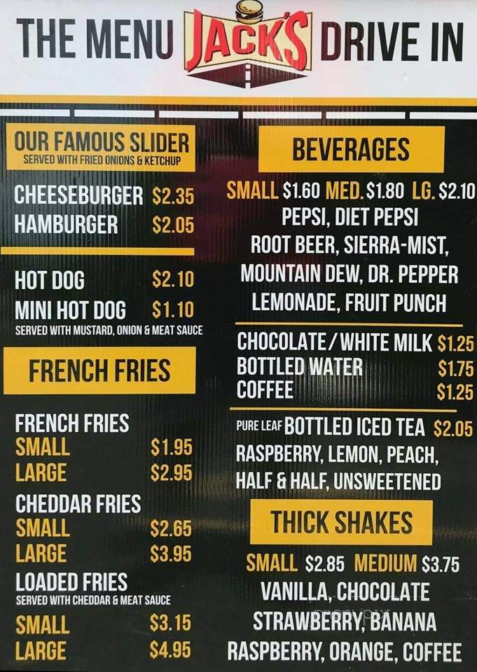 Jack's Drive-Inn - Wynantskill, NY menu_pic