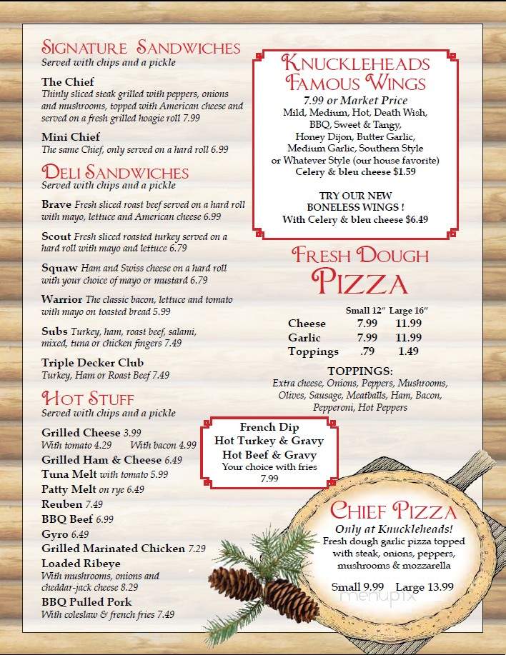 Knuckleheads Brewhouse - Westmoreland, NY menu_pic