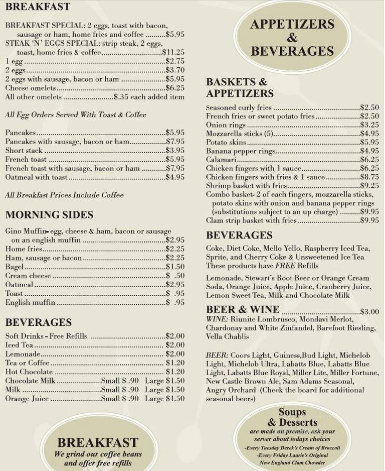 Laurie's Restaurant - Warsaw, NY menu_pic