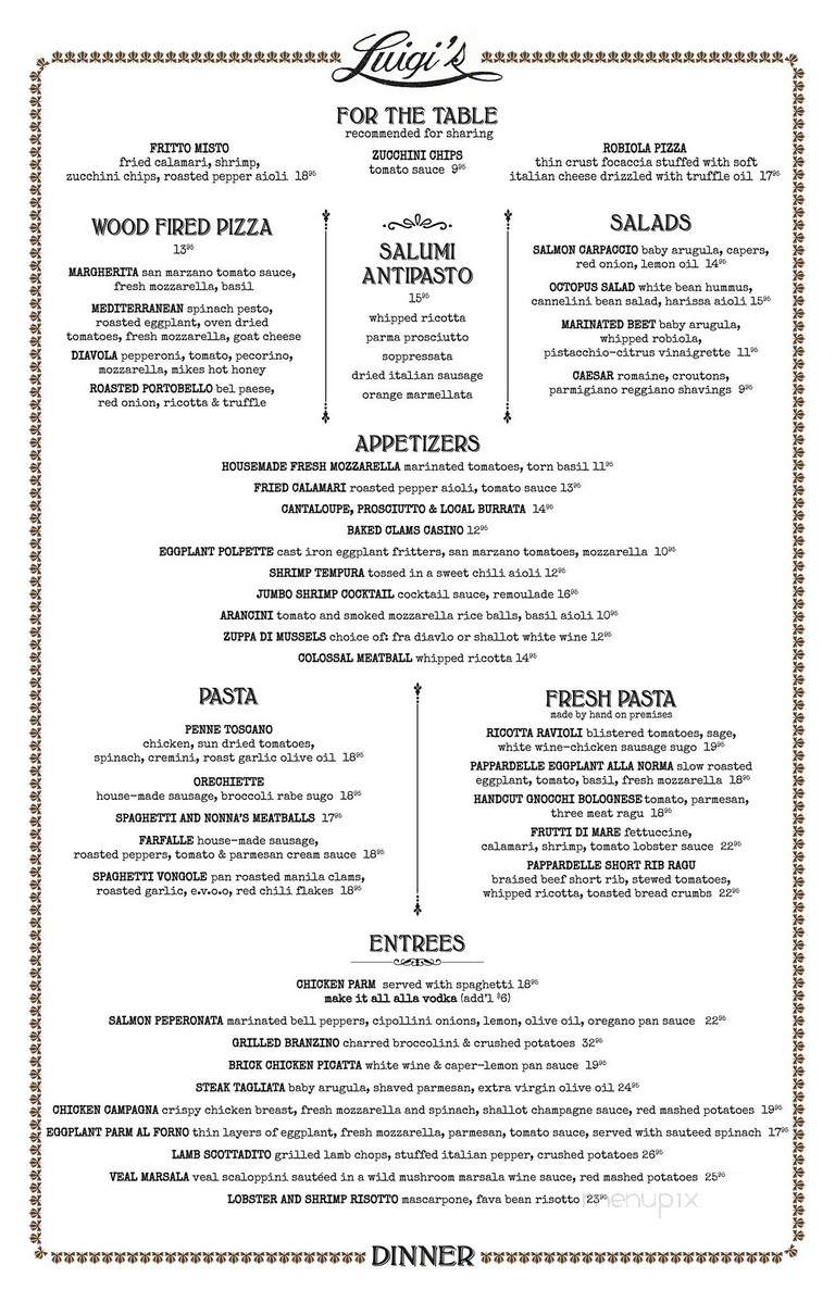 Luigis Cafe - New Hyde Park, NY menu_pic