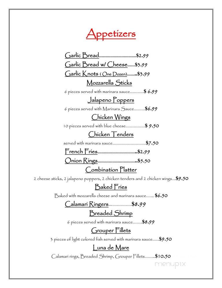 Luna Pizza - Brooklyn, NY menu_pic