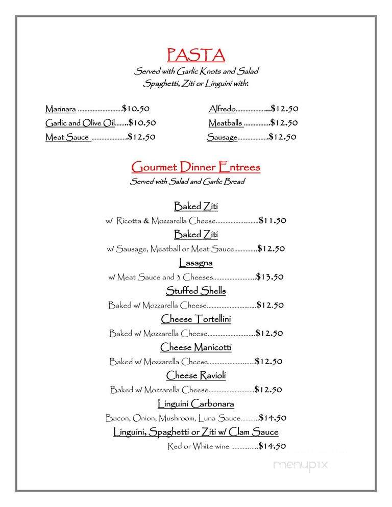 Luna Pizza - Brooklyn, NY menu_pic