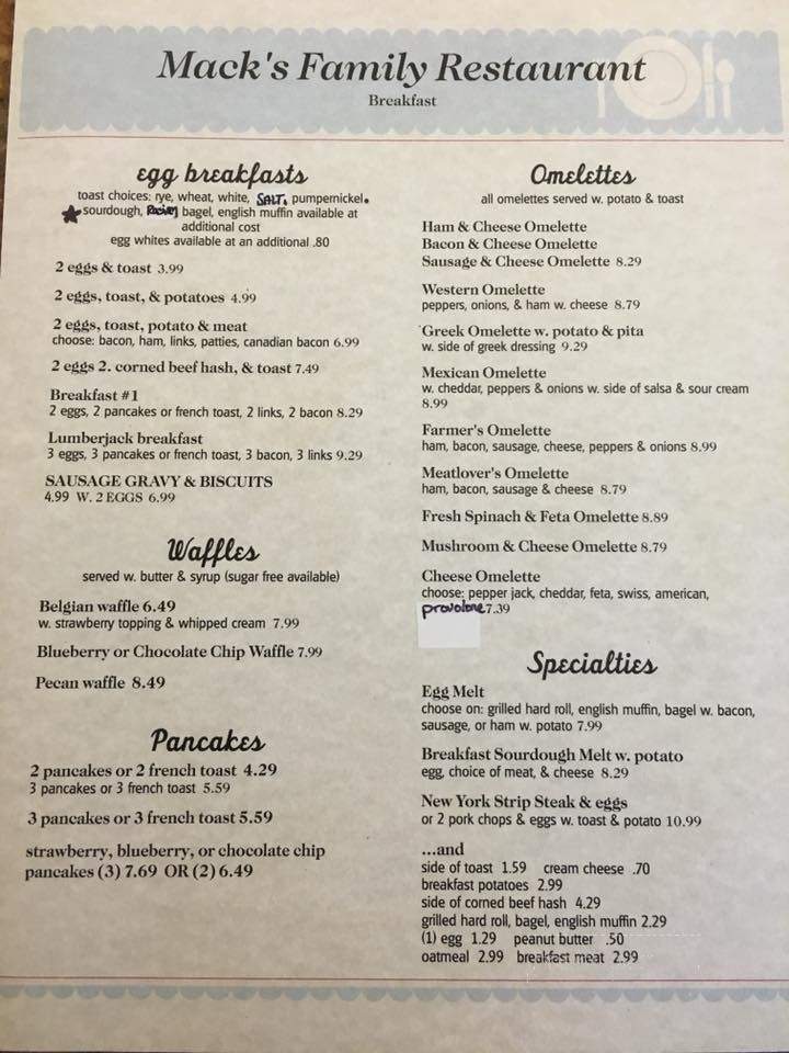 Mack's Bait & Boat Livery - Castile, NY menu_pic