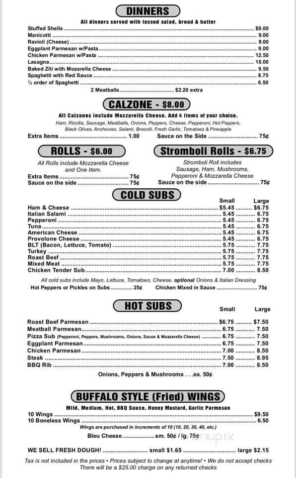 Magro's Italia Pizzeria - Cincinnatus, NY menu_pic