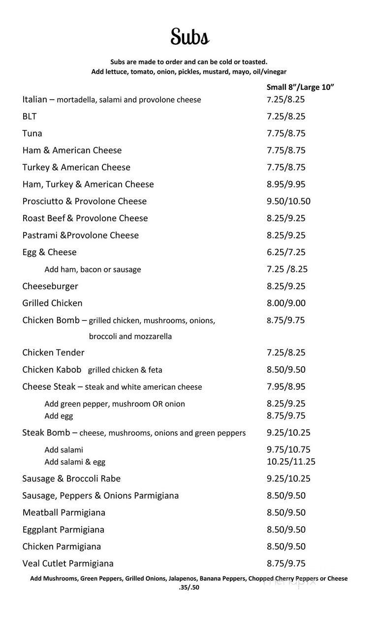 Mama Maria's Pizzeria - Stamford, NY menu_pic