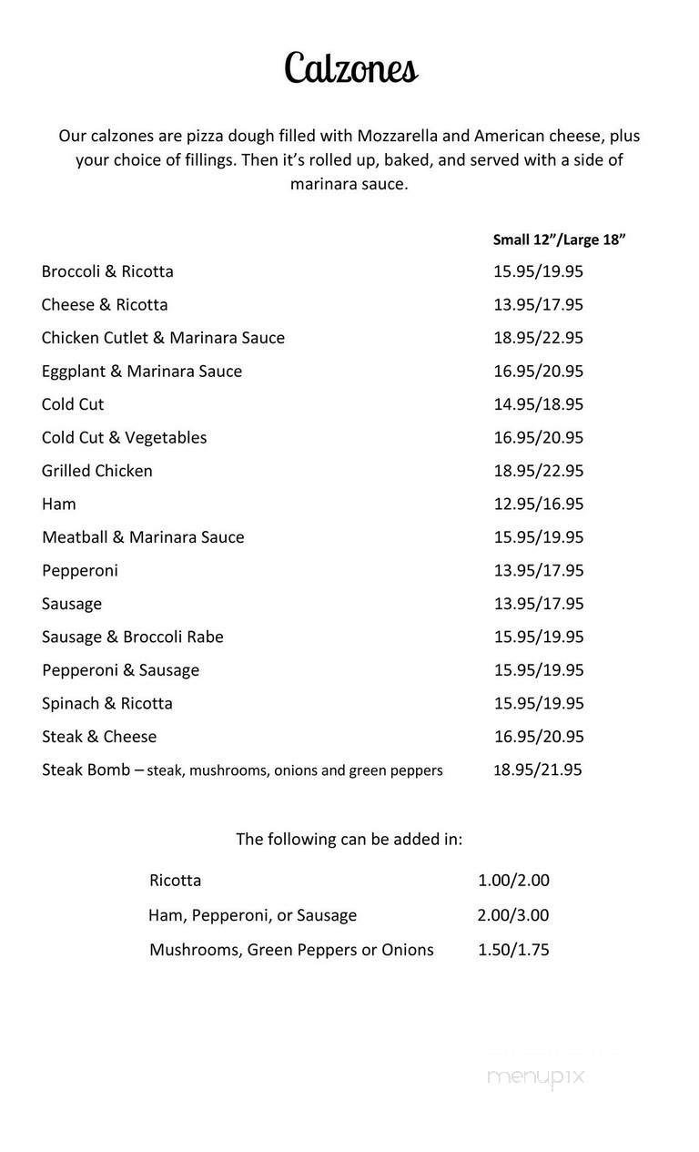 Mama Maria's Pizzeria - Stamford, NY menu_pic