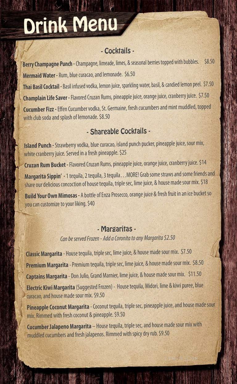 Naked Turtle - Plattsburgh, NY menu_pic
