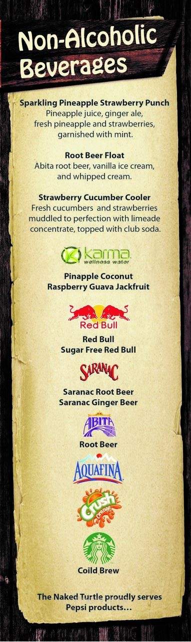 Naked Turtle - Plattsburgh, NY menu_pic
